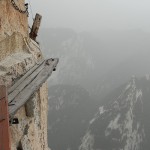 Huashan Cliffside Path gevaarlijk wandelen China